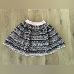 NEW $3900 CHANEL TWEED MULTICOLOR Pink White Blue SKIRT 36.